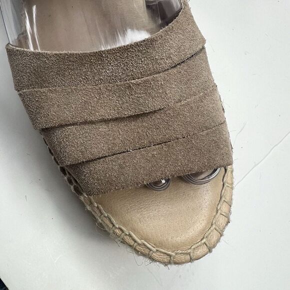 Kanna Tan Suede Espadrilles Wedge Sandals Size 9.5 41 Ankle Strap - Picture 4 of 11